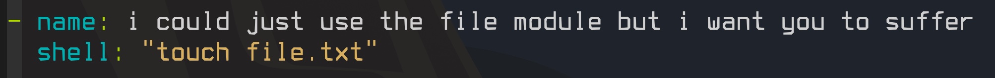Pointless shell module usage